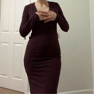 Zara Long Sleeve Dress in Rich Burgundy